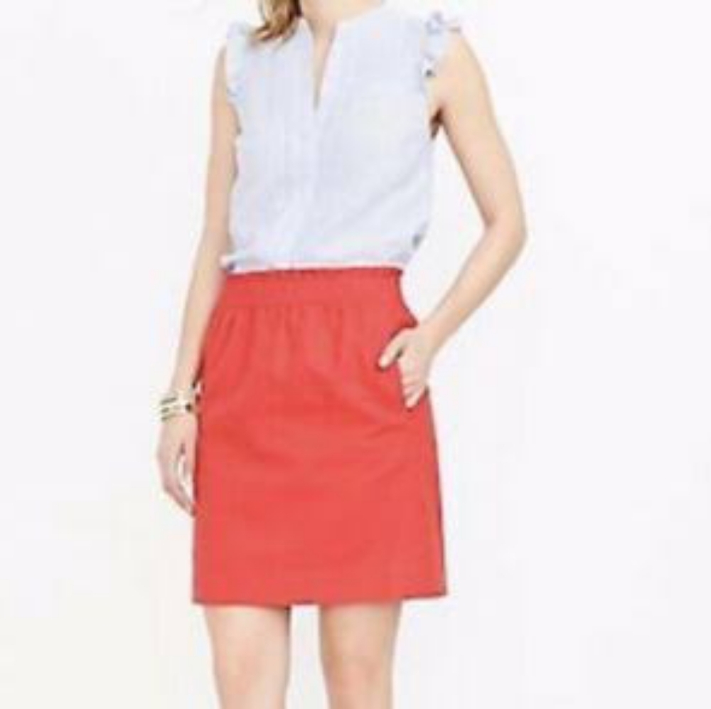 NWT J.Crew Factory 6 Linen Blend Side Walk Skirt